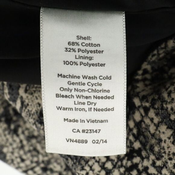 Talbots Skirt 12 Womens Black Beige Animal Print Lined Pencil Snakeskin print - Picture 6 of 9